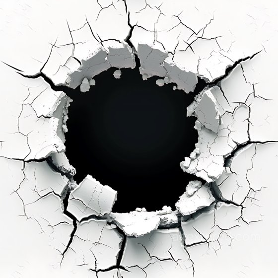 Cracked and Holed White Plaster Texture with Jagged Edges Cracked & Holes texture preview