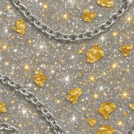 Seamless 3d texture pbr 8k sparkling silver metallic chains holiday sparkle dust
