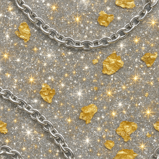 Sparkling Silver Metallic Chains Holiday Sparkle Dust seamless New Year PBR texture