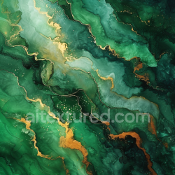 seamless Seamless 3D Alcohol Ink PBR Texture Featuring Deep Green Swirls with Elegant Gold Veins texture 8k free download PBR