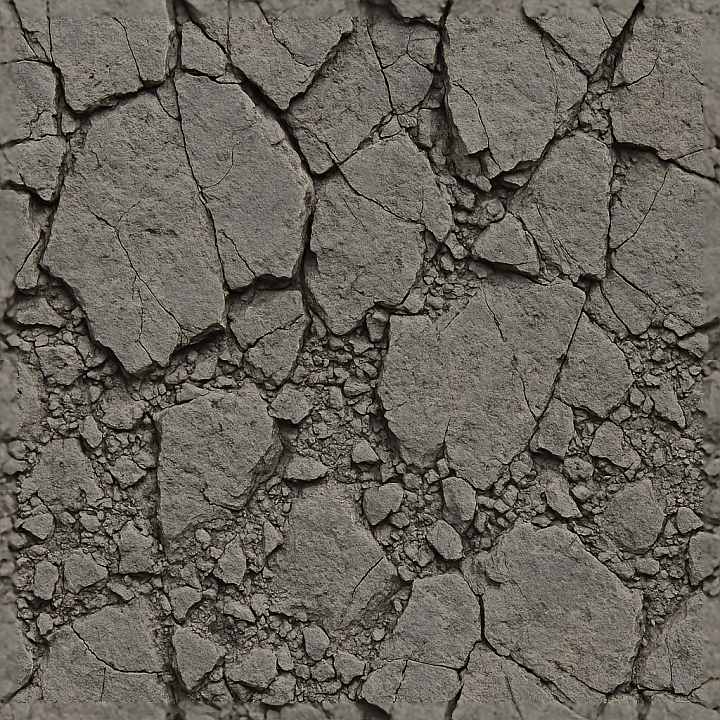 Cracked Basalt Stone Surface For Rugged Terrain Modeling seamless PBR texture preview