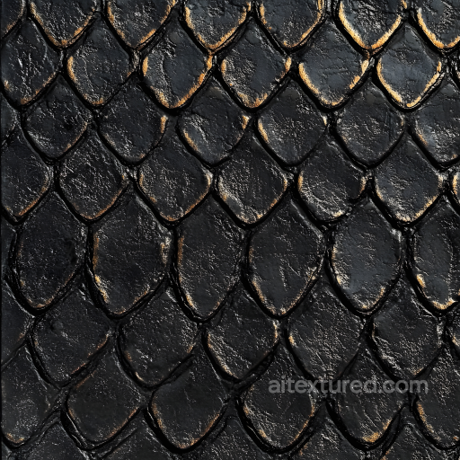 Skin PBR Texture Featuring Dark Scaled Dragon-Like Surface seamless Skin PBR texture