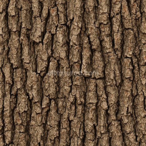 Coarse Oak Bark Texture Seamless 1024X1024