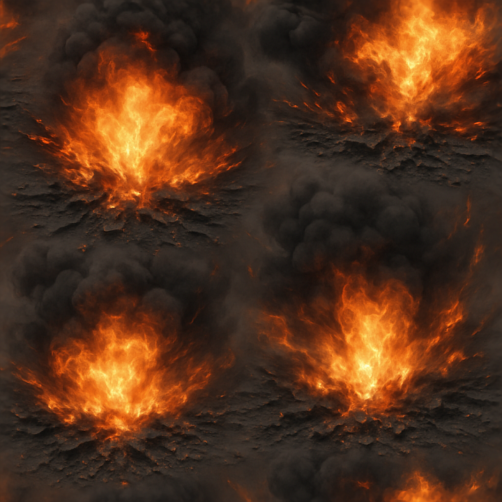 Showing Explosion Core With Heat Waves And Flame Flicker Effec… seamless PBR texture preview