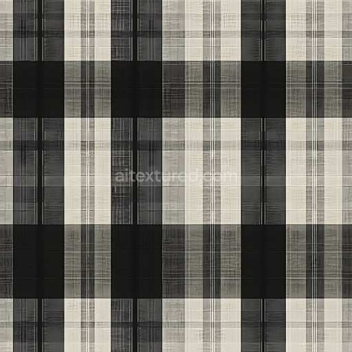 Seamless 3D Plaid Metal PBR Texture with Monochrome Pattern and Grid Detailing