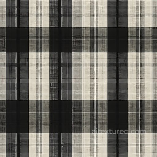 Seamless 3D Plaid Metal PBR Texture with Monochrome Pattern and Grid Detailing texture preview