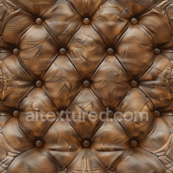 seamless Seamless 3D PBR tufted distressed brown leather upholstery texture with padded diamond pattern and worn finish texture 8k free download PBR