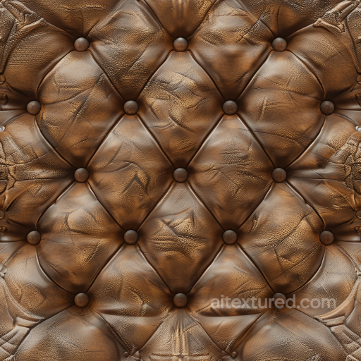 Tufted Distressed Brown Leather Upholstery Texture With Padded Diamond Pattern And Worn F… seamless Leather PBR texture