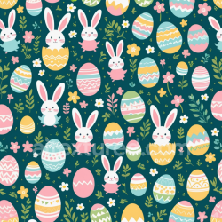 seamless Seamless 3D PBR Texture Featuring Easter Eggs and Bunny Pattern texture 8k free download PBR