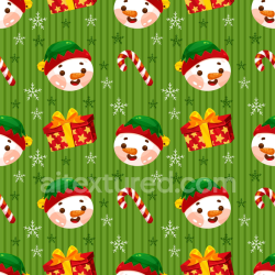 seamless Seamless 3D PBR Texture Featuring Festive Snowman, Candy Cane & Gift Pattern texture 8k free download PBR