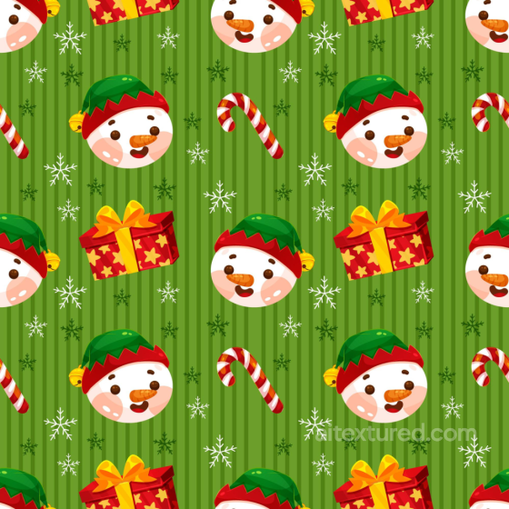 Featuring Festive Snowman, Candy Cane & Gift Pattern All Christmas Digital paper texture preview
