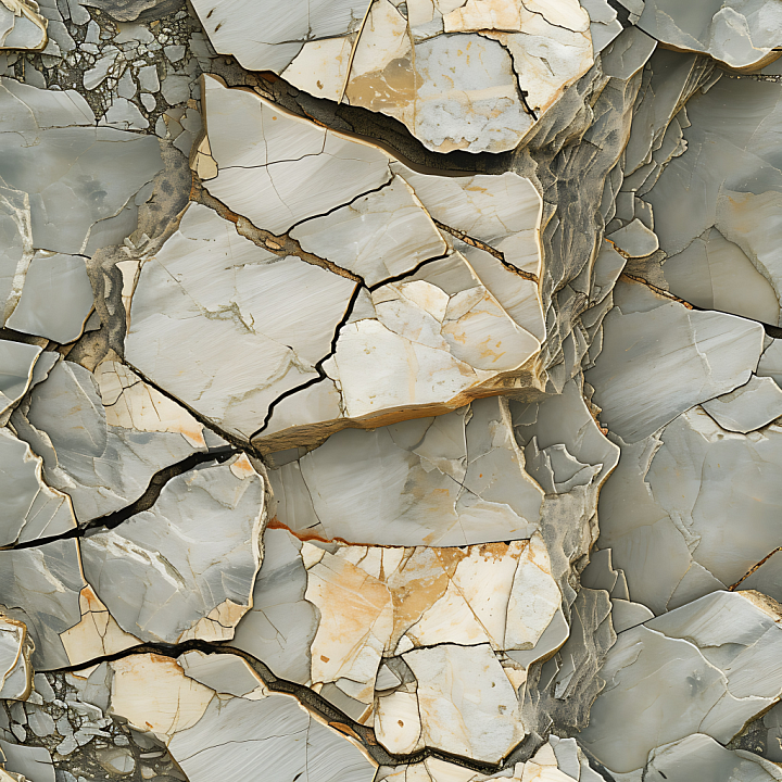 Cracked Stone Ground with Weathered Layers and Earthy Tones seamless PBR texture preview