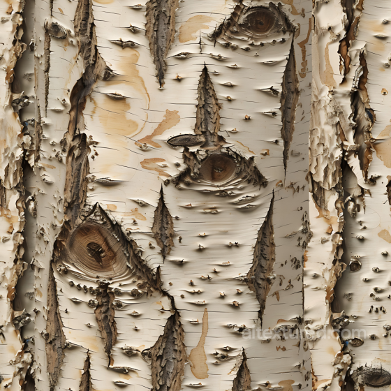 Birch Bark PBR Texture Featuring Peeling and Knots Wood texture preview
