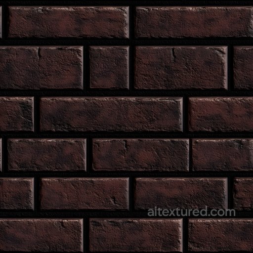 Dark Red Cracked Brick Wall Seamless Texture with Rough Surface seamless Brick PBR texture