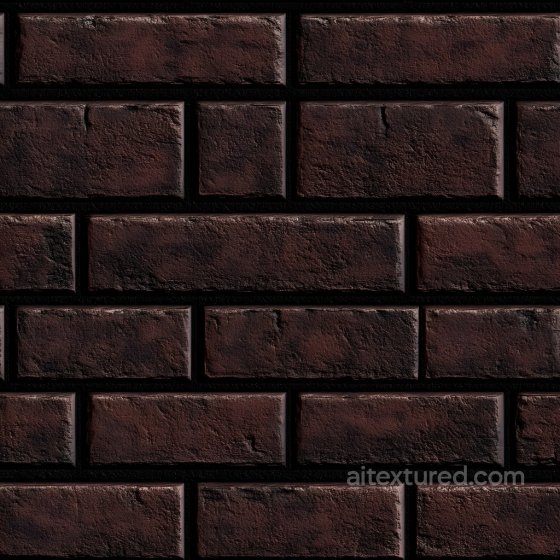 Dark Red Cracked Brick Wall Seamless Texture with Rough Surface Brick texture preview