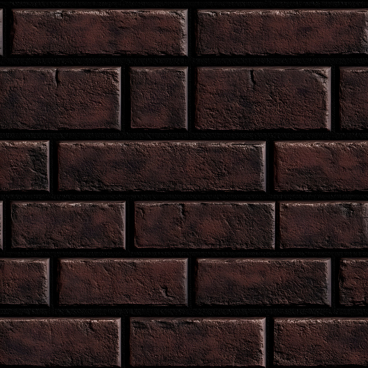 Dark Red Cracked Brick Wall with Rough Surface seamless PBR texture preview