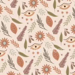 seamless Seamless 3D PBR Fabric Texture Featuring Earthy Boho Florals and Leaves texture 8k free download PBR