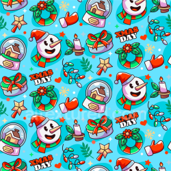 seamless Seamless 3D PBR Christmas Digital Paper Texture with Festive Icons texture 8k free download PBR