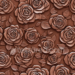 seamless Seamless 3D Embossed Rose Leather PBR Texture in Rich Brown Tone texture 8k free download PBR
