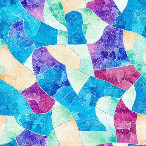 mosaic PBR texture with colorful cracked ceramic-like pieces seamless Mosaic PBR texture
