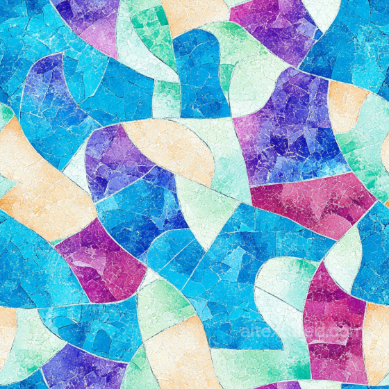 mosaic PBR texture with colorful cracked ceramic-like pieces Mosaic texture preview