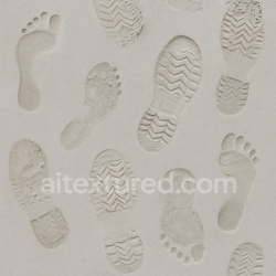 seamless Seamless 3d texture pbr 8k of human footprints on cement surface with footprint smudge texture 8k free download PBR