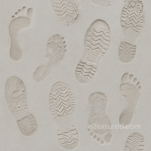 Of Human Footprints On Cement Surface With Footprint Smudge seamless Footprints PBR texture