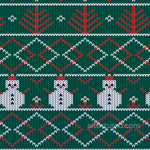Knitted Christmas Sweater Pattern Texture with Snowmen and Geometric Motifs seamless All Christmas Digital paper PBR texture