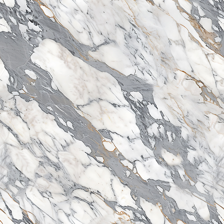 Arabescato Corchia White Marble with Bold gray Veins and Gold Accents seamless PBR texture preview