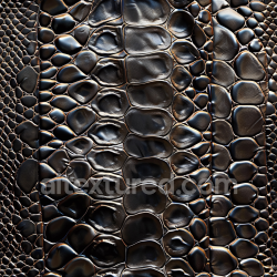 seamless Seamless 3D Black Crocodile Leather PBR Texture with Glossy Scaled Surface texture 8k free download PBR