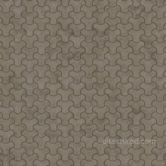 Old Y-Shape Concrete Bricks for Pavement | Free PBR Brick texture preview