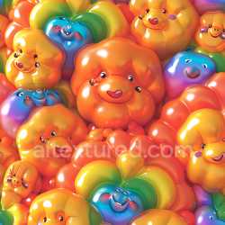 seamless Seamless 3D Inflated PBR Texture of Colorful Toy Balloon Faces texture 8k free download PBR