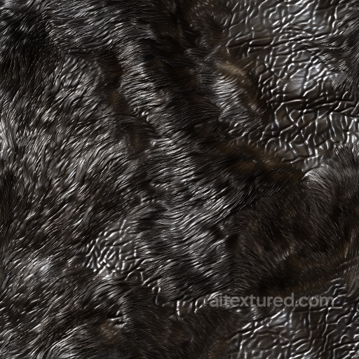 Glossy Wrinkled Black Leather Texture With Deep Grain seamless Leather PBR texture