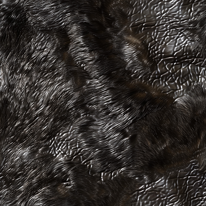 Glossy Wrinkled Black Leather With Deep Grain seamless PBR texture preview