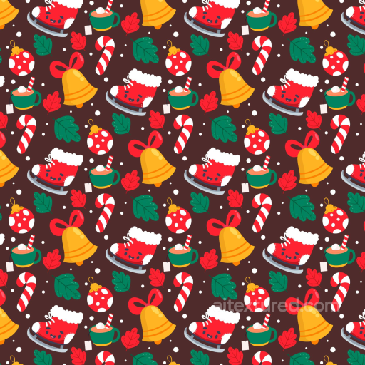 Christmas Digital Paper Texture with Festive Icons seamless All Christmas Digital paper PBR texture