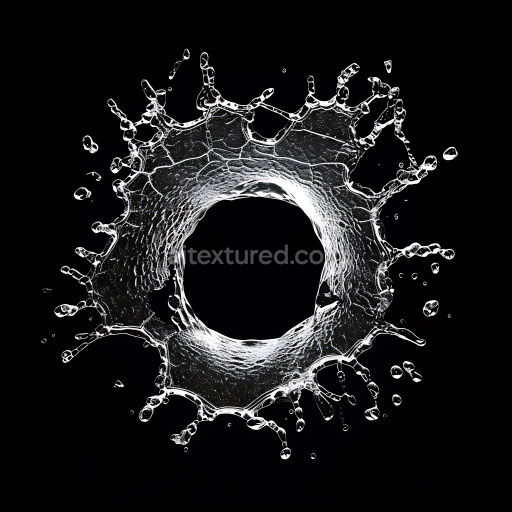 Seamless 3D PBR Transparent Water Splash Hole Texture with Dynamic Drops