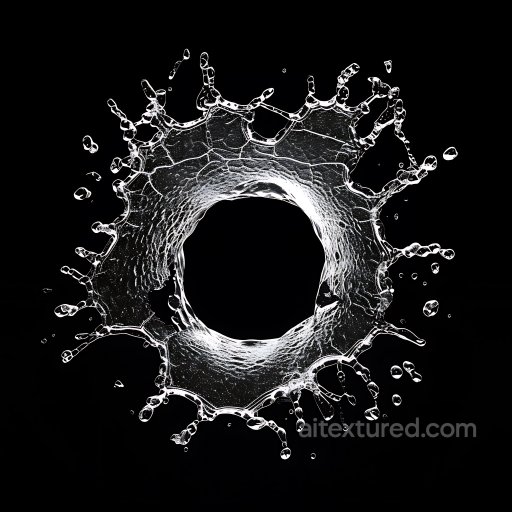 Transparent Water Splash Hole Texture with Dynamic Drops seamless Cracked & Holes PBR texture