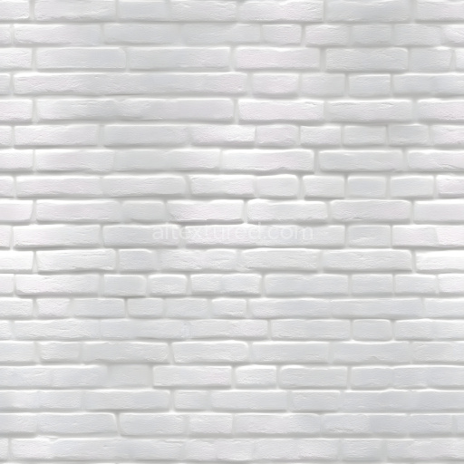 Seamless 3D Cracked White Brick Wall PBR Texture with Subtle Surface Damage