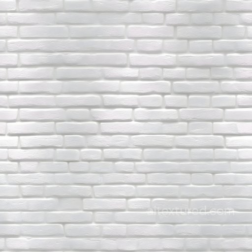 Cracked White Brick Wall PBR Texture with Subtle Surface Damage seamless Brick PBR texture
