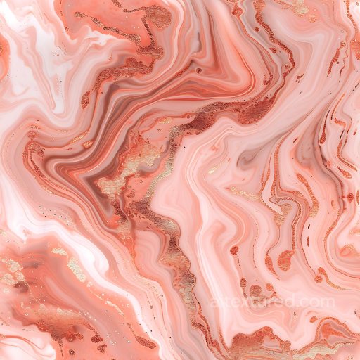 Marble Texture in Blush Pink with Distinct Copper Swirls seamless Marble PBR texture
