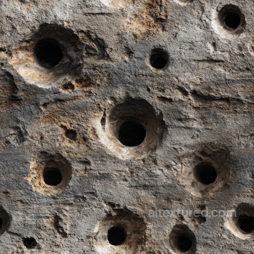 Weathered Pitted Stone Surface Seamless Texture with Natural Erosion seamless Stone PBR texture