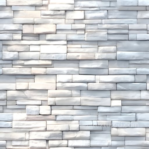 Cracked White Brick Wall PBR Texture with Subtle Chips seamless Brick PBR texture