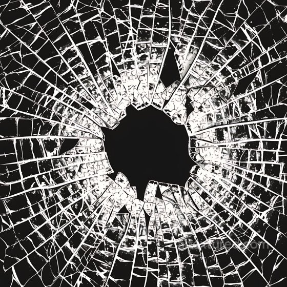 shattered glass cracked and hole PBR texture in black & white Cracked & Holes texture preview