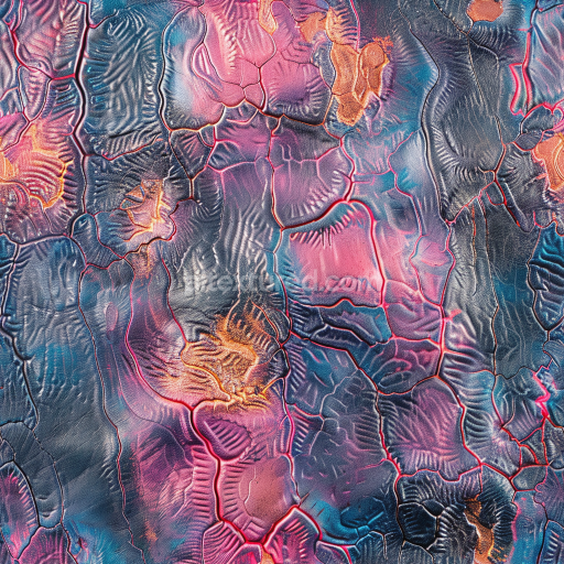 Seamless 3D PBR Cracked Leather Texture in Multicolor with Deep Grain and Highlights