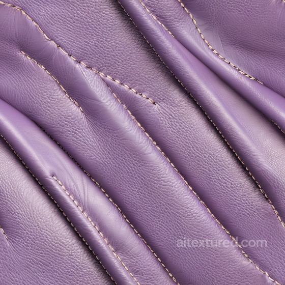 lavender pebbled leather PBR texture with distinctive stitched panels and gentle folds Leather texture preview
