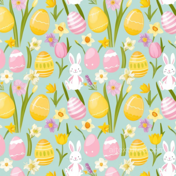 Featuring Easter Eggs, Bunnies, and Spring Flowers All Christmas Digital paper texture preview