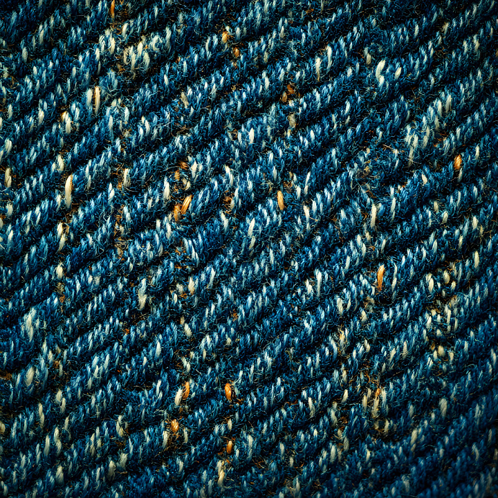Denim Jeans of Heavily Worn Cracked Denim Fabric with Frayed Details seamless PBR texture preview