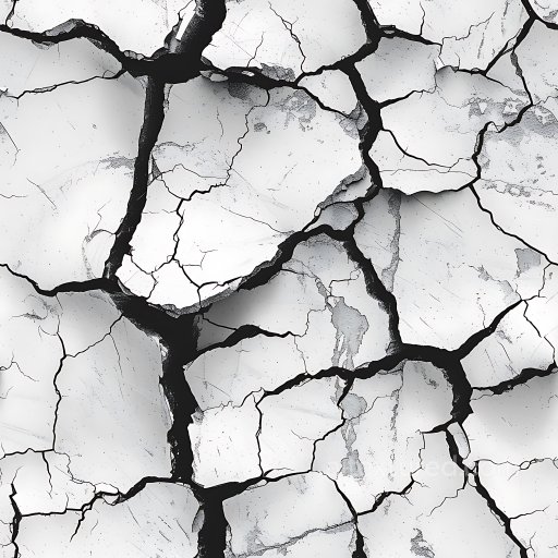 Cracked White Plaster PBR Texture with Deep Fractures and Chipped Edges seamless Cracked & Holes PBR texture