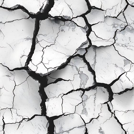 Cracked White Plaster PBR Texture with Deep Fractures and Chipped Edges Cracked & Holes texture preview