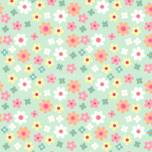 Preview — Seamless 3D PBR Floral Fabric Texture Featuring Pastel Colorful Flowers